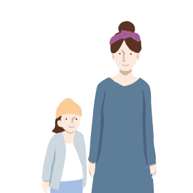 母親と娘のイラスト