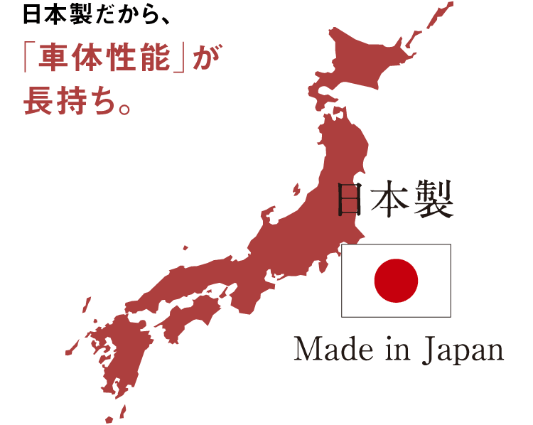 日本製だから、「車体性能」が長持ち。