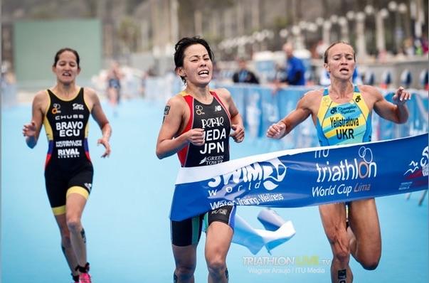 【トライアスロン・ITU W杯】リマ大会　上田選手がゴールスプリントで勝利