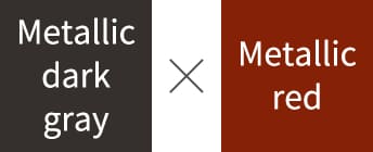 Metallic dark gray × Metallic red