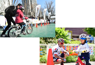 補助輪はずしなどの自転車乗り方教室の写真