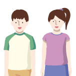 男の子と女の子（小学生）のイラスト