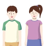 男の子と女の子（小学生）のイラスト