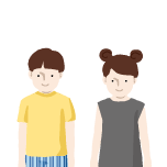 男の子と女の子（幼児）のイラスト