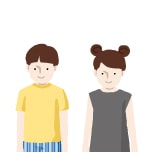 男の子と女の子（幼児）のイラスト