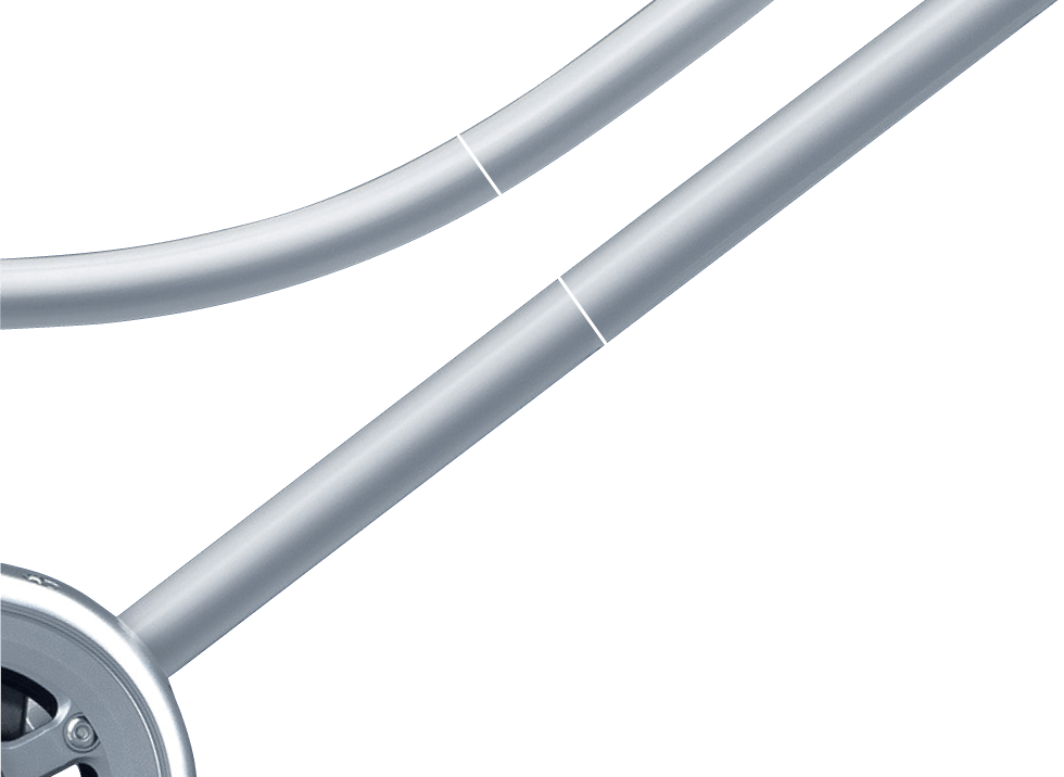ハードランフレーム/パイプ断面デザイン 上パイプ断面の図と下パイプ断面の図