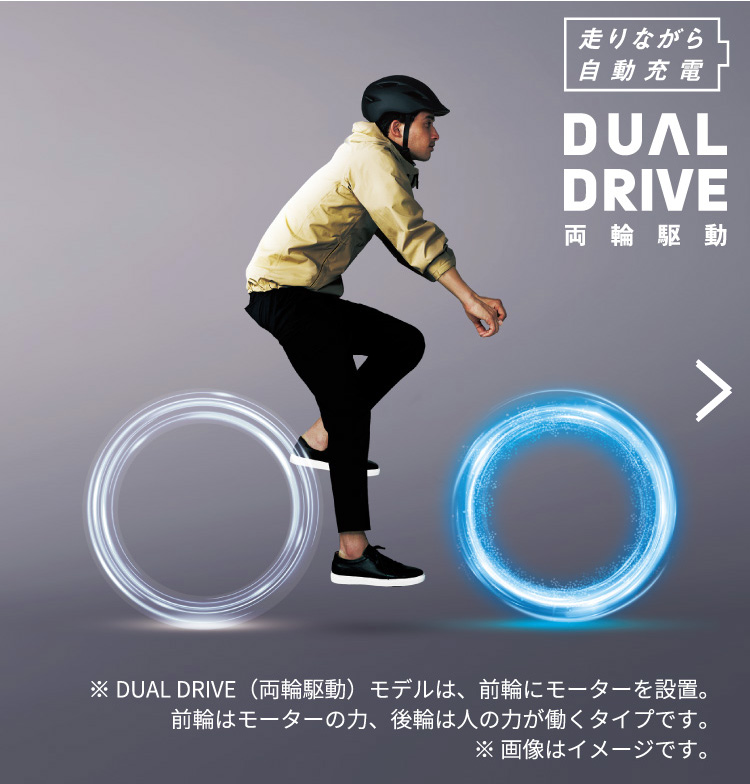 走りながら自動充電 DUAL DRIVE 両輪駆動