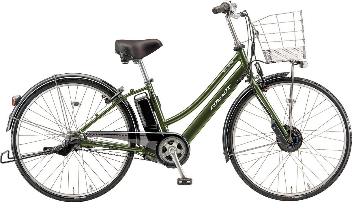 通学・通勤向け電動アシスト自転車 アルベルト e M.Xジェードオリーブ／L型色の写真