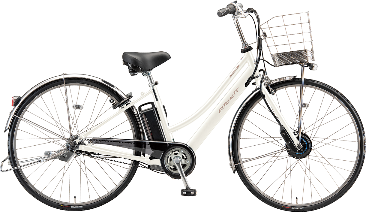 通学・通勤向け電動アシスト自転車 アルベルト e P.シャンパンホワイト/L型色の写真