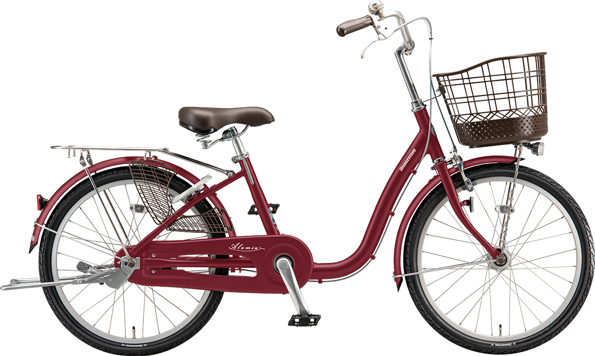 買い物向け自転車 アルミーユ ミニ T.Xルビーレッド(ツヤ消しカラー)/点灯虫モデル色の写真