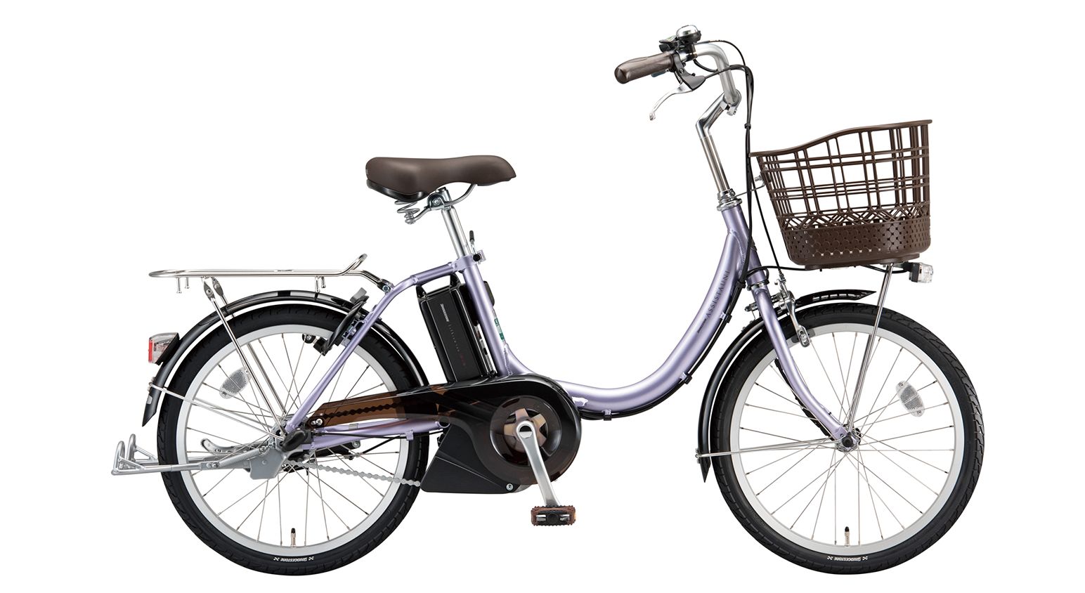 子ども乗せ電動アシスト自転車 アシスタユニプレミア M.Xフラッシュパープル色の写真