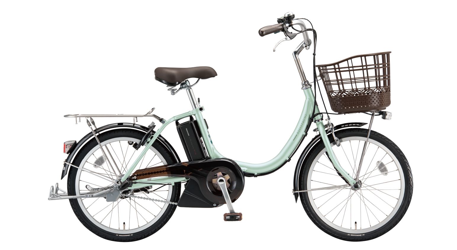 子ども乗せ電動アシスト自転車 アシスタユニプレミア P.Xオパールミント色の写真