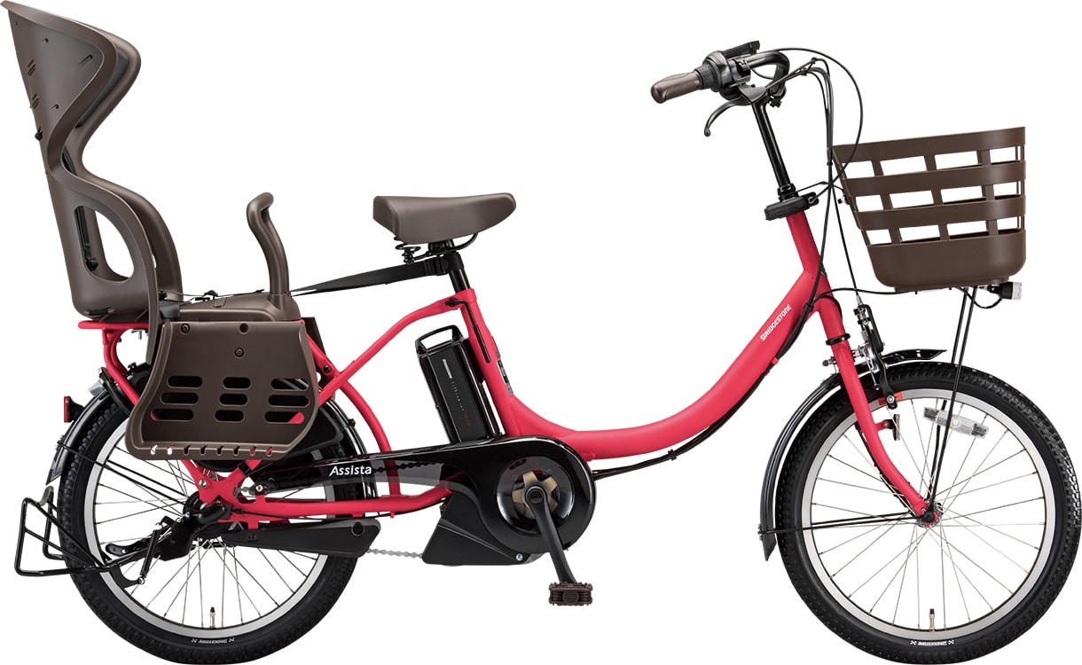子ども乗せ電動アシスト自転車 アシスタC STD T.Xチェリーローズ（ツヤ消しカラー）色の写真