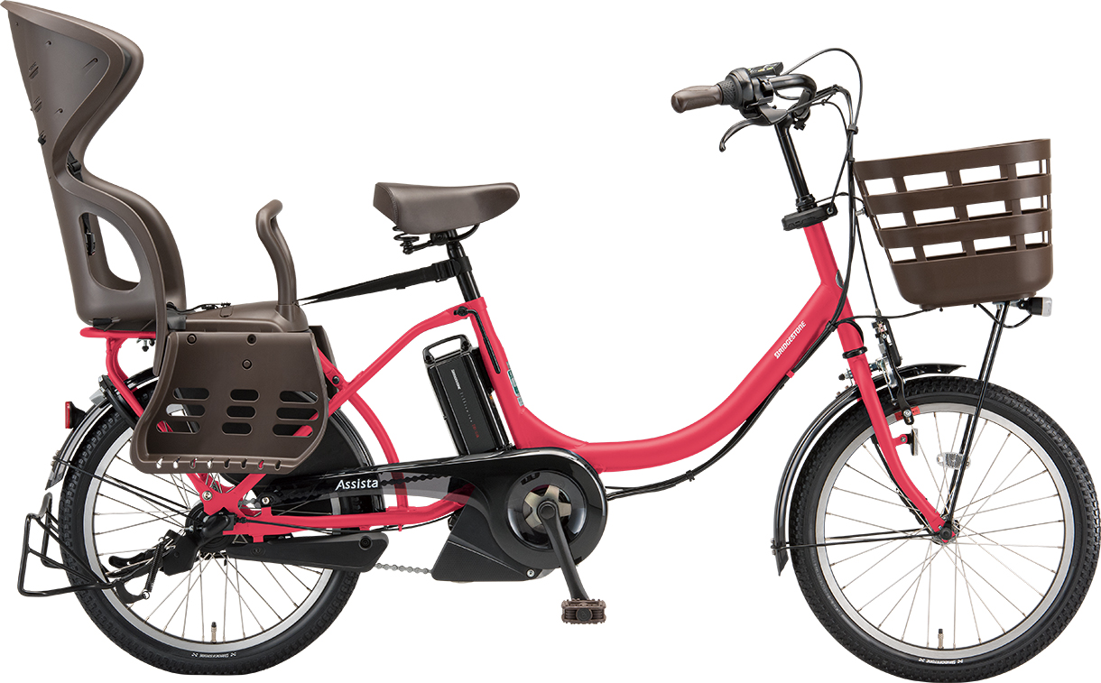 子ども乗せ電動アシスト自転車 アシスタC STD T.Xチェリーローズ（ツヤ消しカラー）色の写真