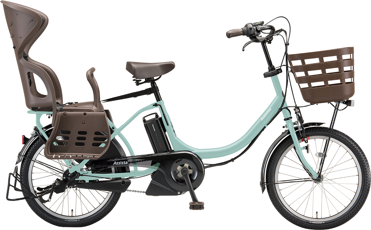 子ども乗せ電動アシスト自転車 アシスタC STD T.Xグレイッシュミント（ツヤ消しカラー）色の写真
