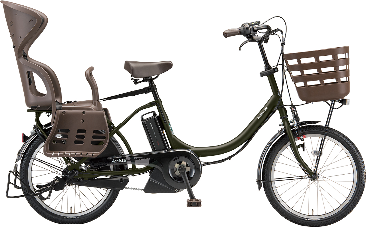 子ども乗せ電動アシスト自転車 アシスタC STD T.XHカーキ（ツヤ消しカラー）色の写真