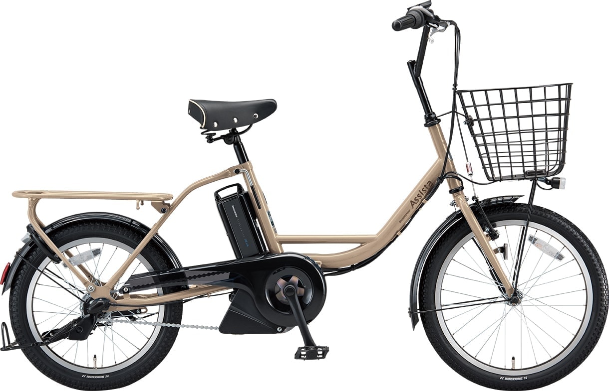 買い物向け電動アシスト自転車 アシスタファインミニ T.Xサンドベージュ（ツヤ消しカラー）色の写真