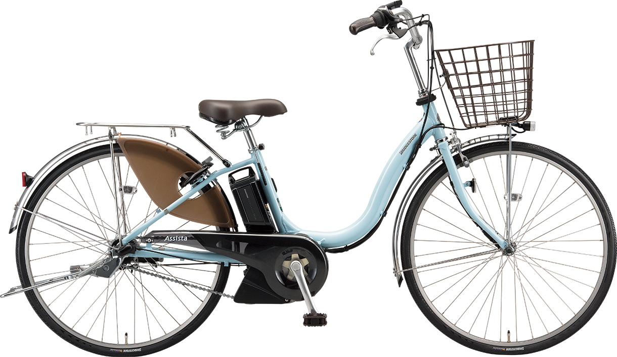 買い物向け電動アシスト自転車 アシスタU DX E.Xマリノブルー色の写真