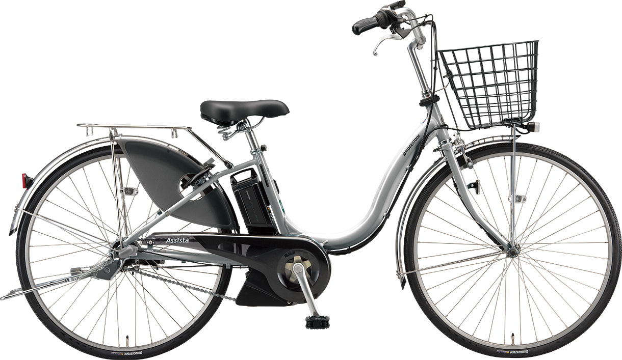 買い物向け電動アシスト自転車 アシスタU DX M.XRシルバー色の写真