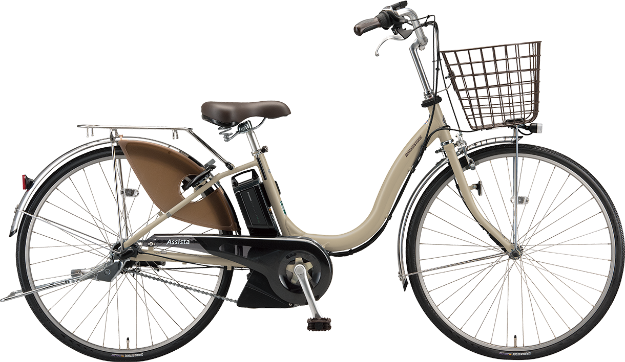 買い物向け電動アシスト自転車 アシスタU DX T.Xレトログレージュ（ツヤ消しカラー）色の写真