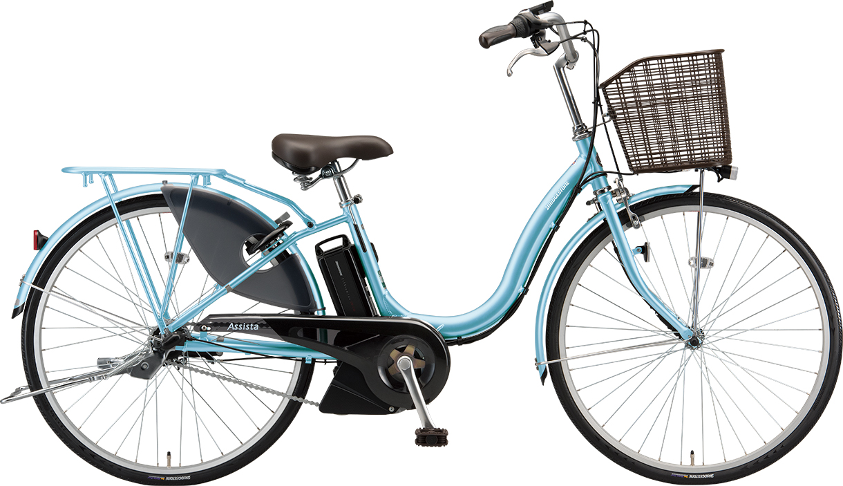 買い物向け電動アシスト自転車 アシスタU LT M.Xプレシャススカイ色の写真
