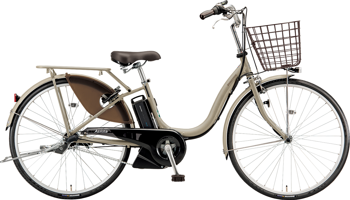 買い物向け電動アシスト自転車 アシスタU STD E.XHクラシックベージュ色の写真