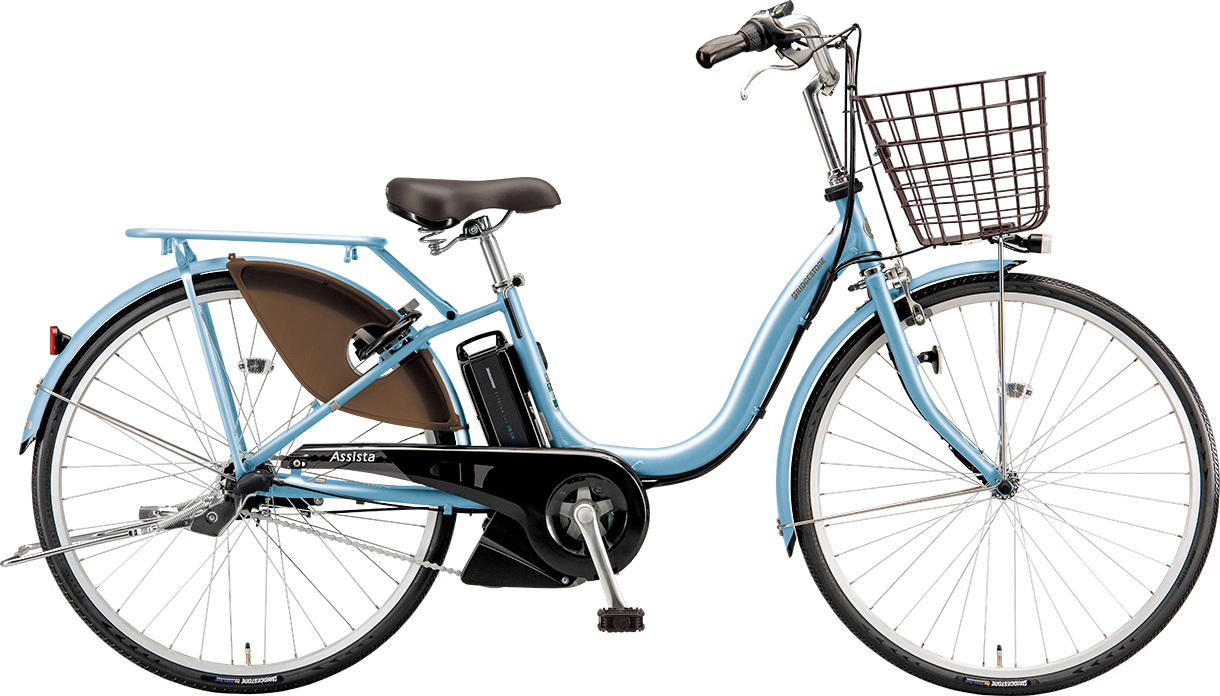 買い物向け電動アシスト自転車 アシスタU STD E.Xマリノブルー色の写真