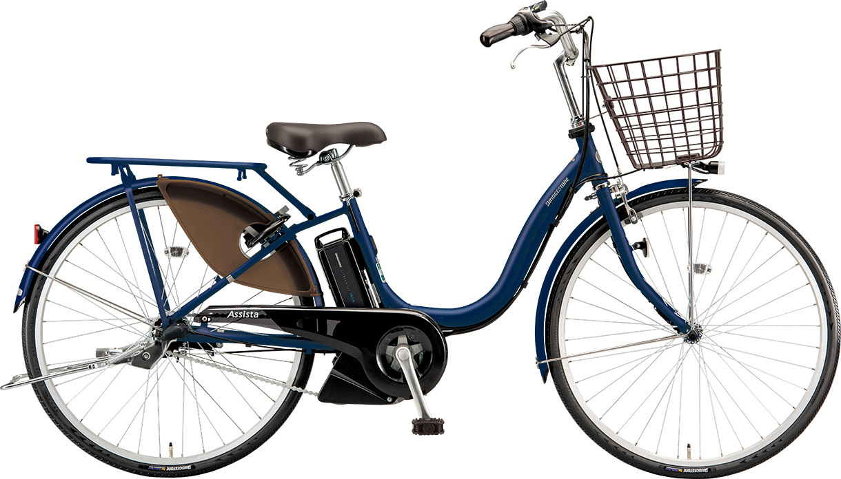 買い物向け電動アシスト自転車 アシスタU STD E.Xモダンブルー色の写真