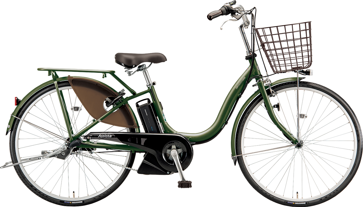 買い物向け電動アシスト自転車 アシスタU STD E.Xナチュラルオリーブ色の写真