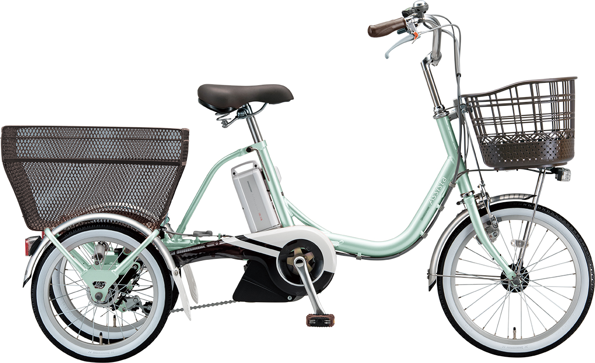 買い物向け電動アシスト自転車 アシスタワゴン P.Xオパールミント色の写真
