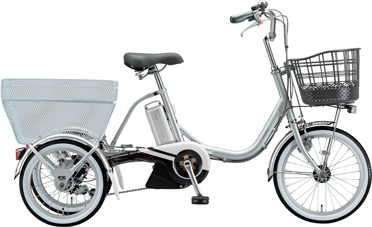 買い物向け電動アシスト自転車 アシスタワゴン M.XRシルバー色の写真