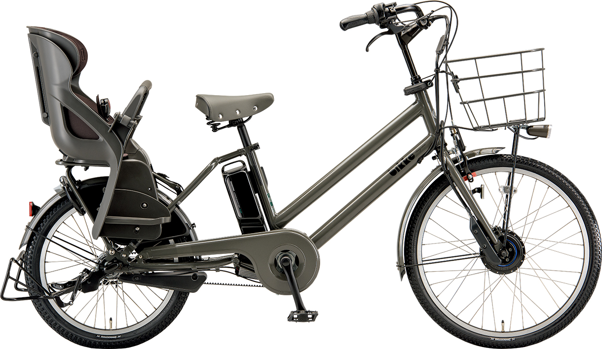 子ども乗せ電動アシスト自転車 ビッケ グリ dd E.XBKダークグレー／クッションカラー：モブ（ダークグレー）色の写真
