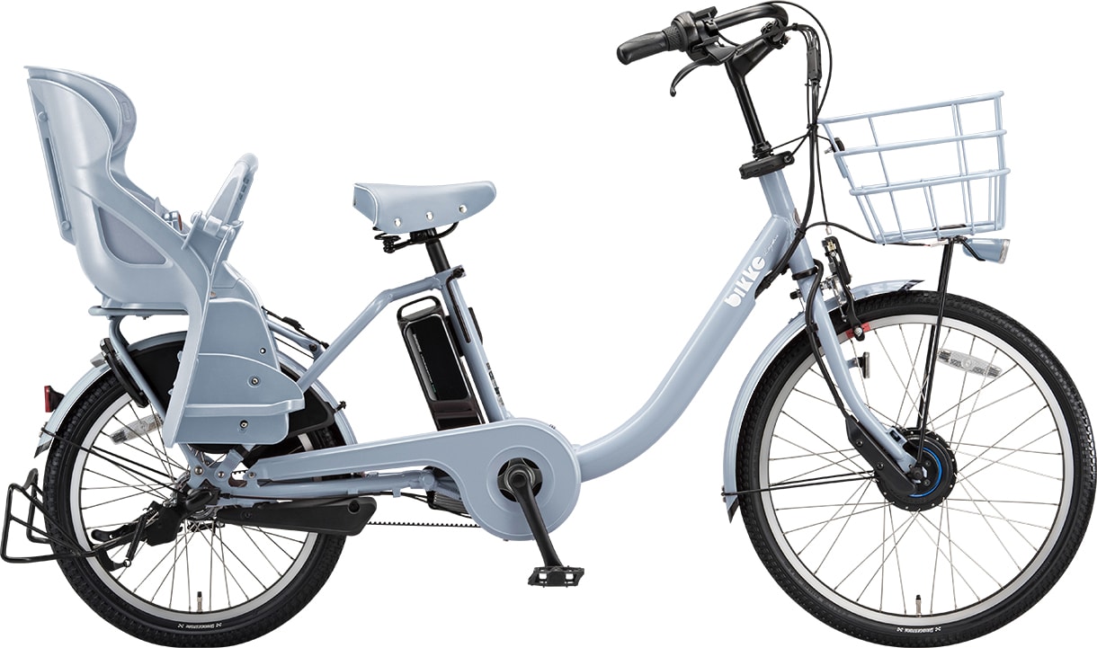 子ども乗せ電動アシスト自転車 ビッケ モブ dd E.XBKブルーグレー／クッションカラー：モブ（ブルーグレー）色の写真