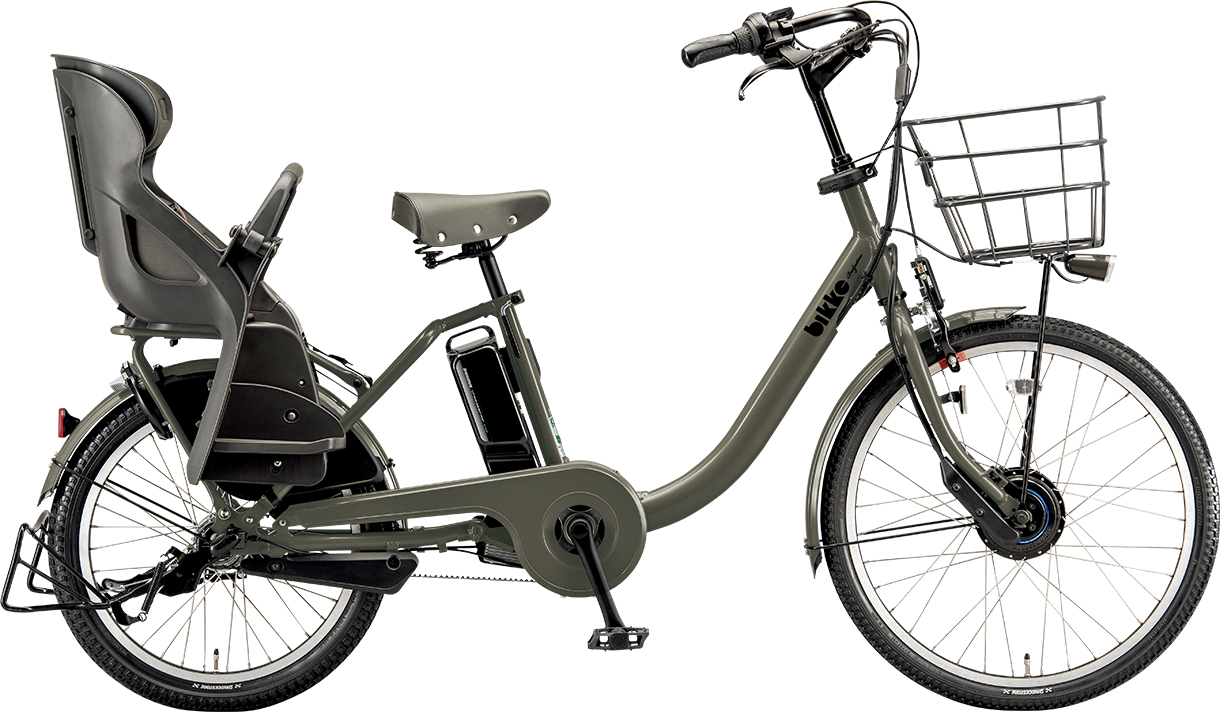 子ども乗せ電動アシスト自転車 ビッケ モブ dd E.XBKダークグレー／クッションカラー：モブ（ダークグレー）色の写真