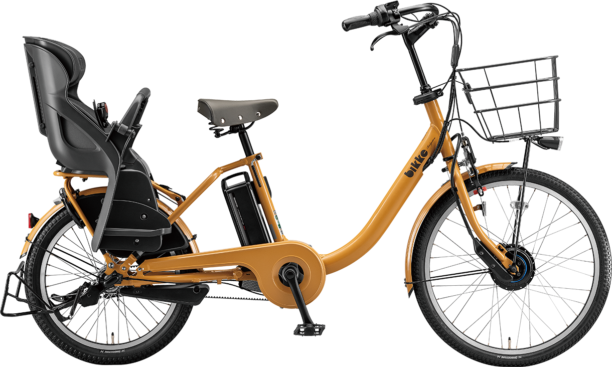 子ども乗せ電動アシスト自転車 ビッケ モブ dd P.キャラメルブラウン/クッションカラー:モブ(ダークグレー)色の写真
