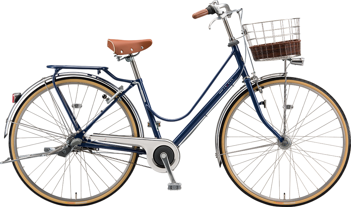 通学・通勤向け自転車 カジュナ ベーシックライン E.Xアメリカンブルー／デラックスモデル（ベルト）色の写真