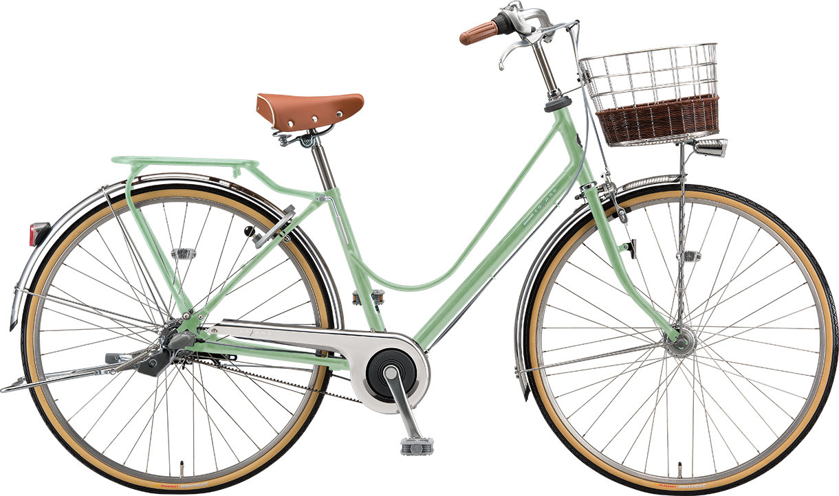 通学・通勤向け自転車 カジュナ E.YBKグリーン(ベルトモデル)色の写真