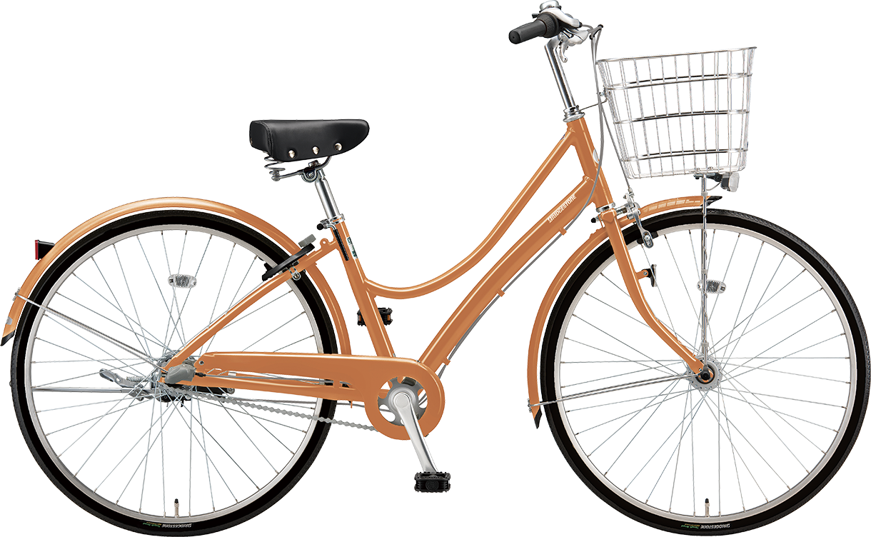 買い物向け自転車 エブリッジ L  デラックス E.Xオークルオレンジ色の写真