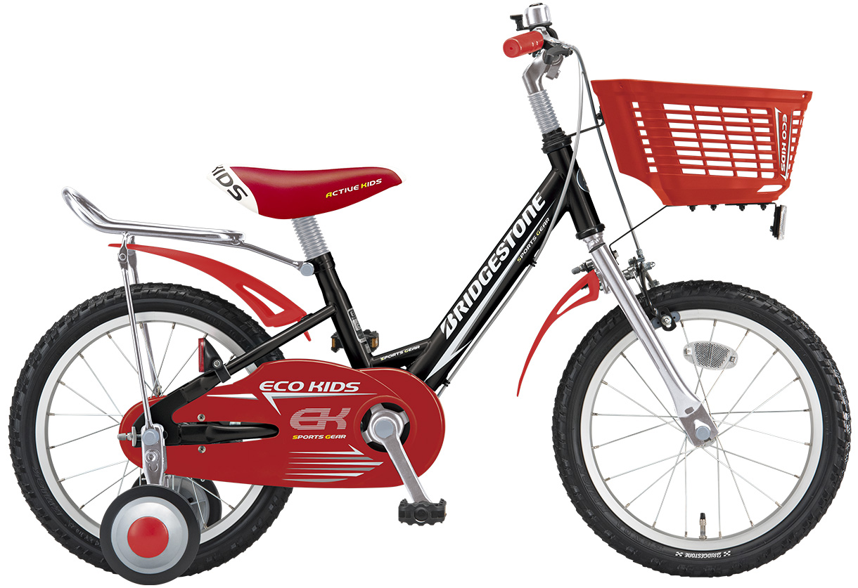 子ども用自転車 エコキッズ スポーツ ブラック＆レッド色の写真