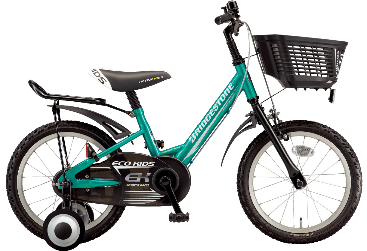 子ども用自転車 エコキッズ スポーツ グリーン&ブラック色の写真