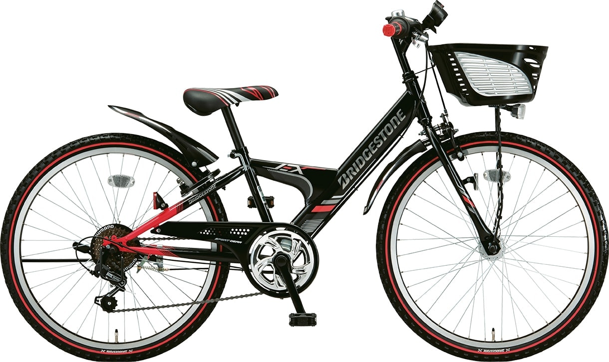 子ども用自転車 エクスプレスジュニア ブラック＆レッド／点灯虫モデル色の写真