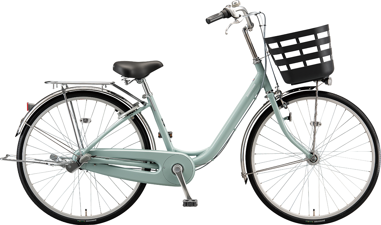 買い物向け自転車 フレーミー LT(ライト) E.Xグレイッシュミント色の写真