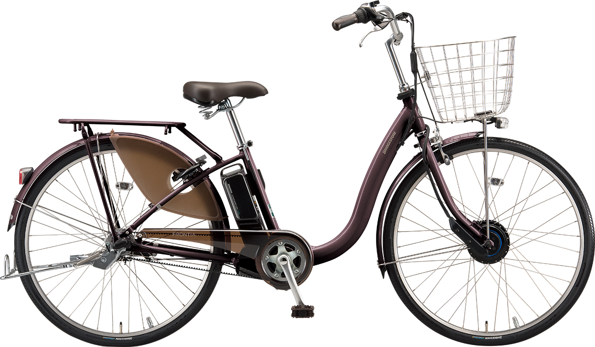 買い物向け電動アシスト自転車 フロンティア デラックス F.Xカラメルブラウン色の写真
