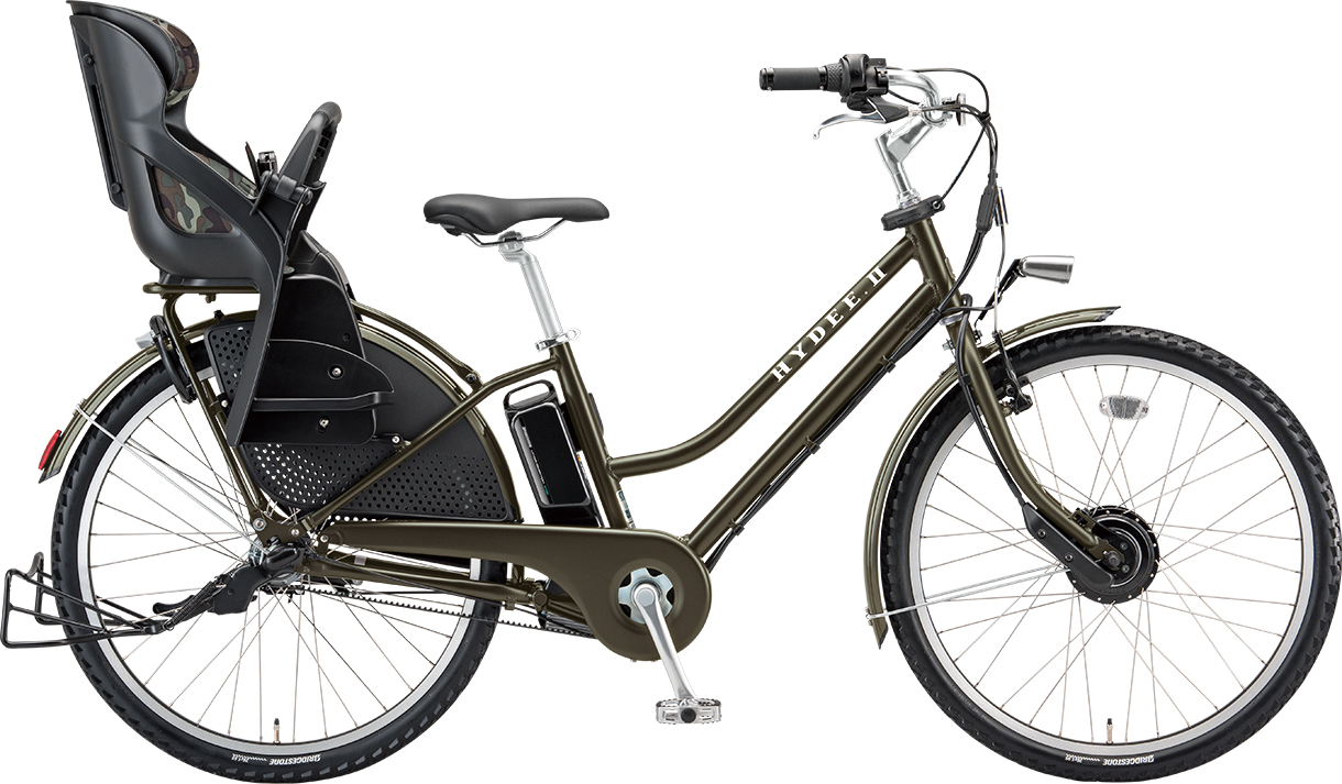 子ども乗せ電動アシスト自転車 ハイディ ツー T.XHカーキ（ツヤ消しカラー）色の写真
