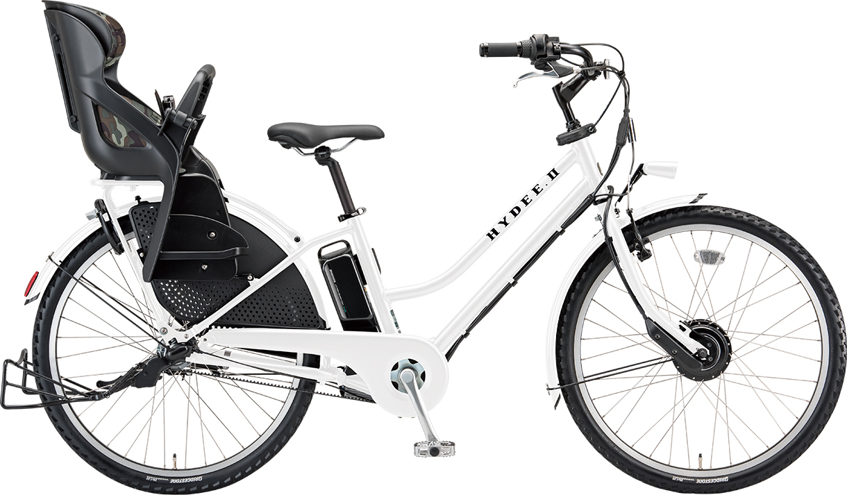 子ども乗せ電動アシスト自転車 ハイディ ツー E.Xホワイト色の写真
