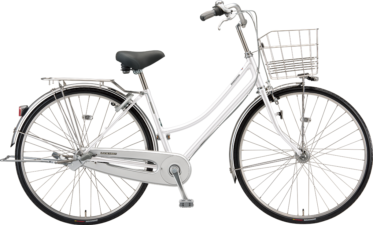 通学・通勤向け自転車 ロングティーン デラックス P.Xシャンパンホワイト／チェーンモデル／ L型色の写真