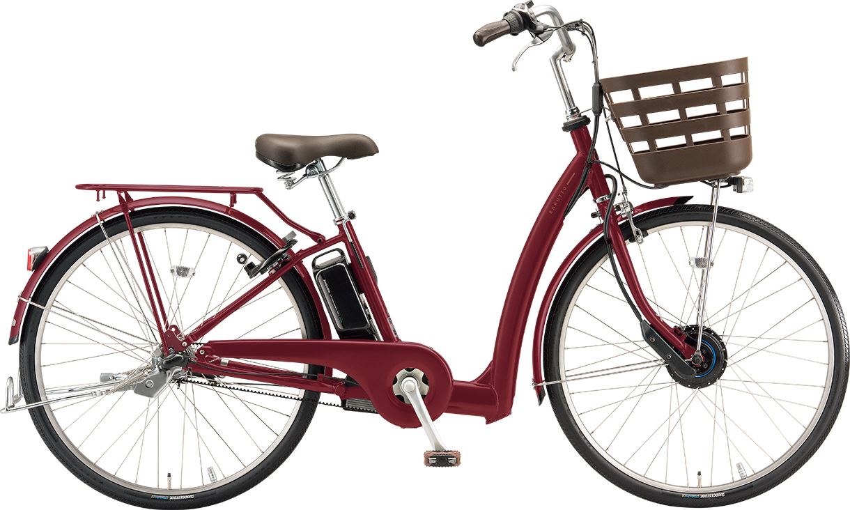 買い物向け電動アシスト自転車 ラクット 26インチ T.Xルビーレッド（ツヤ消しカラー）色の写真