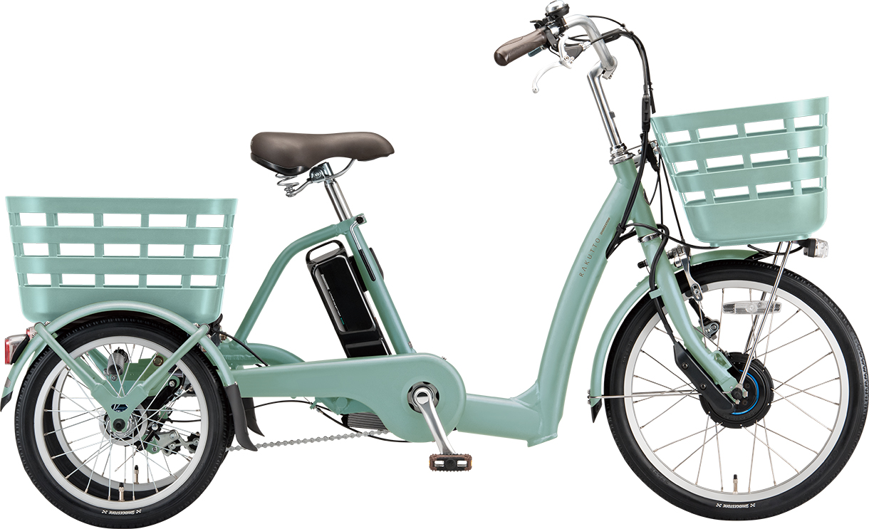 買い物向け電動アシスト自転車 ラクットワゴン P.Xミスティミント色の写真