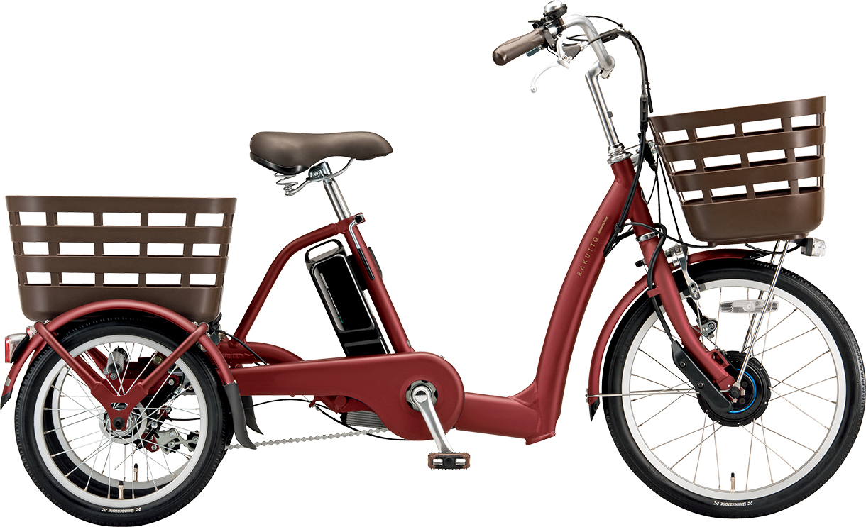 買い物向け電動アシスト自転車 ラクットワゴン T.Xルビーレッド（ツヤ消しカラー）色の写真