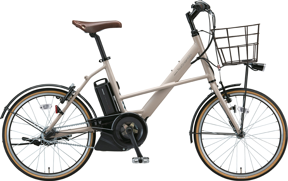 通学・通勤向け電動アシスト自転車 リアルストリーム ミニ T.Xレトログレージュ（ツヤ消しカラー）色の写真